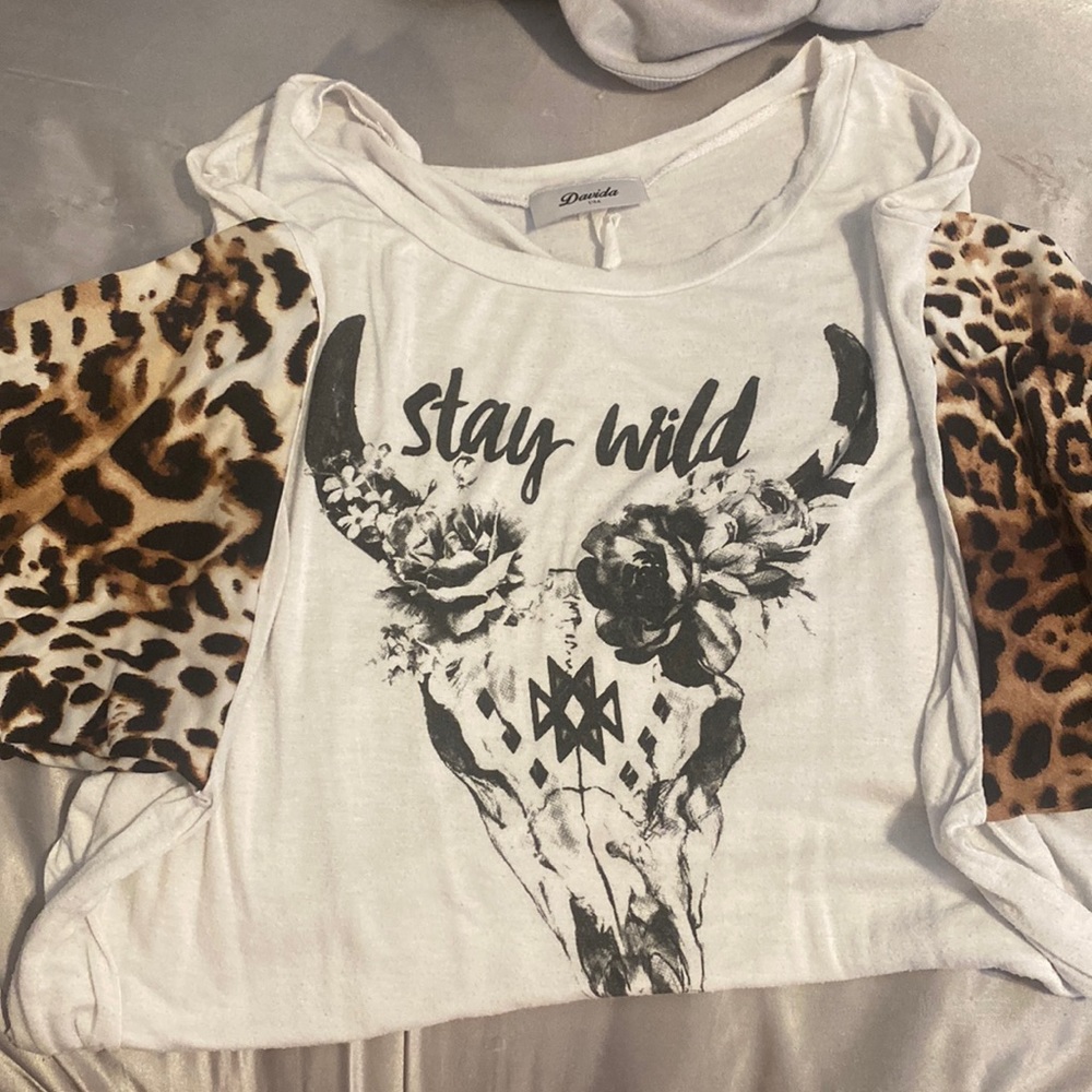 womens cowhead- cheetah print shirt